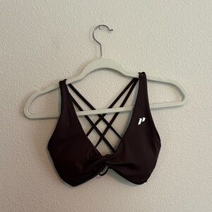 Strappy Crisscross Sports Bralette in Brown